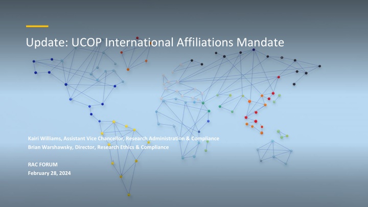 update ucop international affiliations mandate