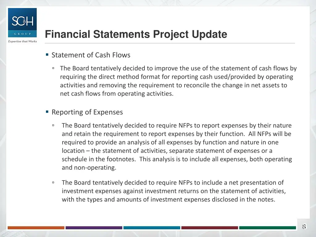 financial statements project update 4