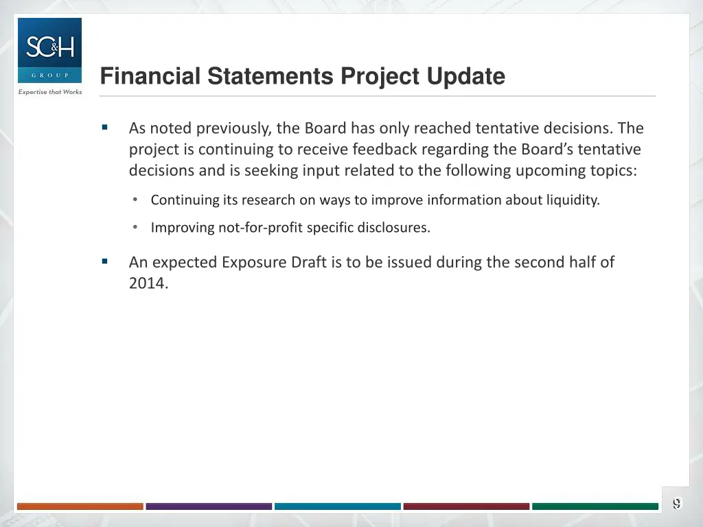 financial statements project update 5