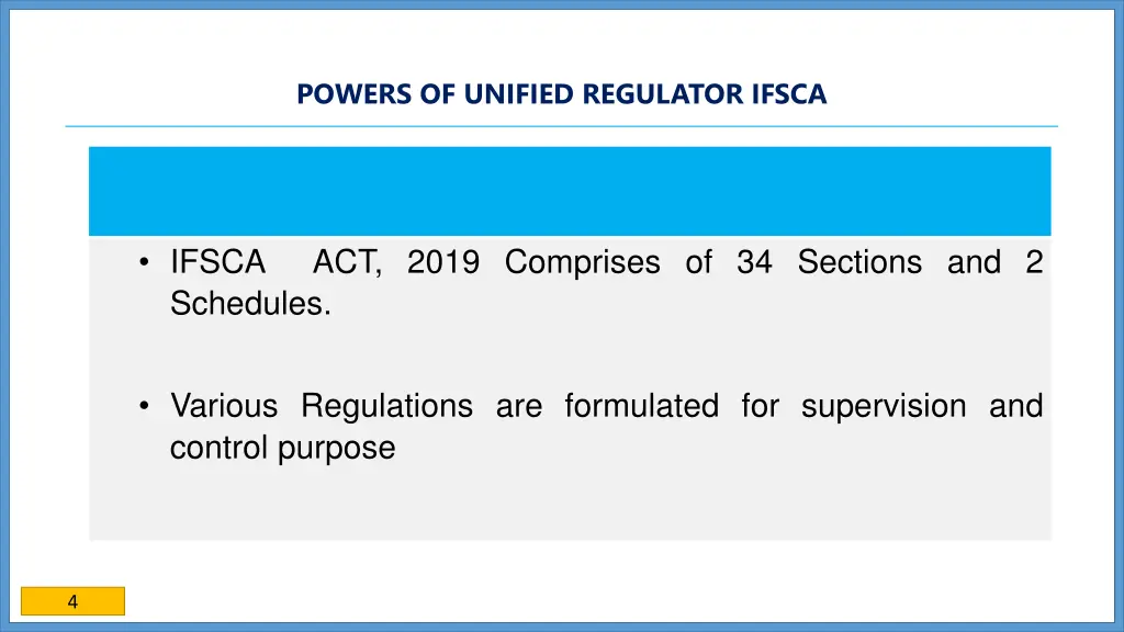 powers of unified regulator ifsca