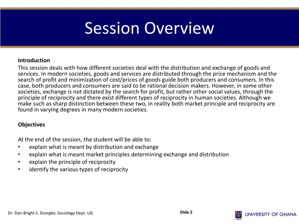 session overview