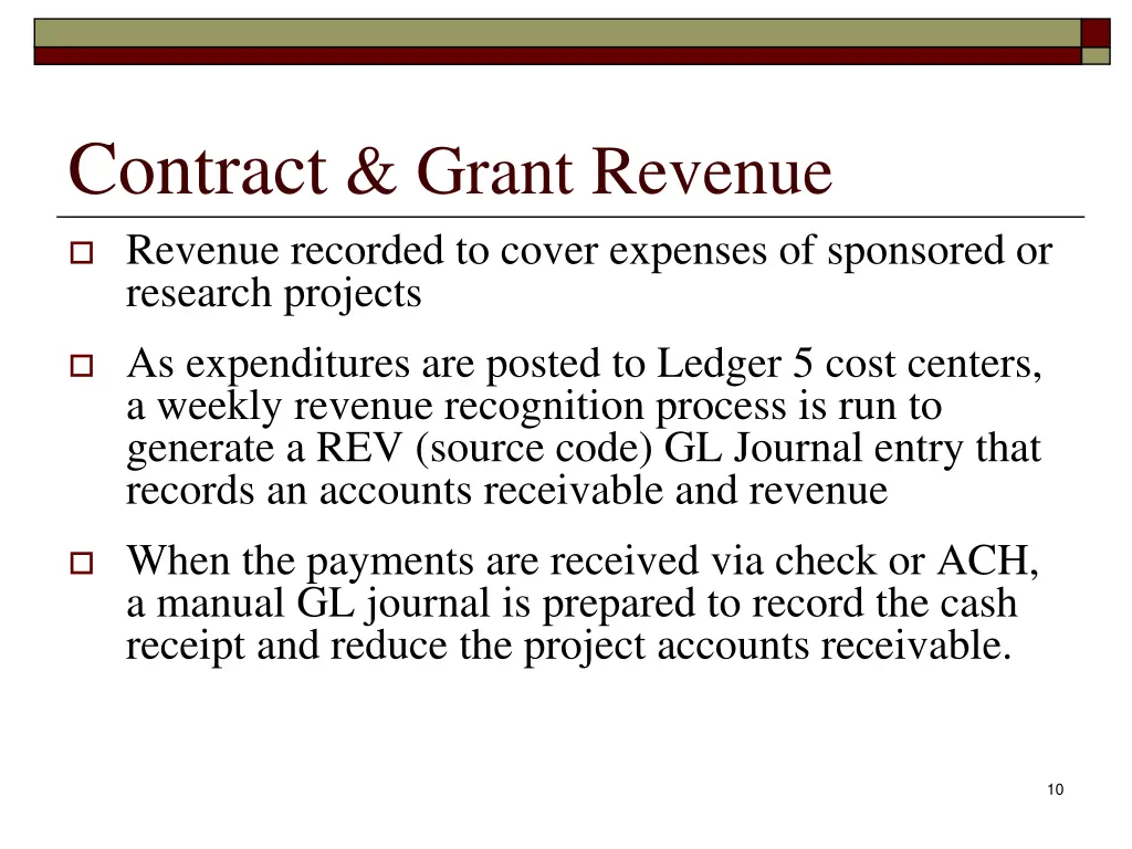 contract grant revenue revenue recorded to cover