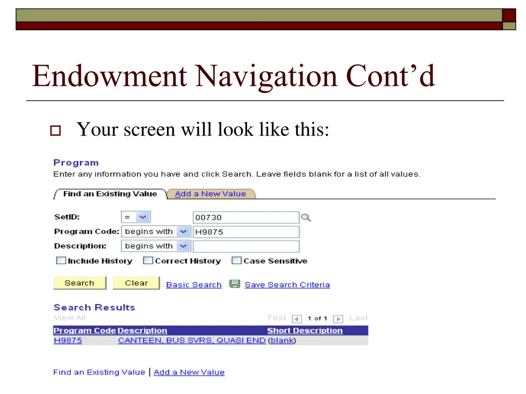 endowment navigation cont d