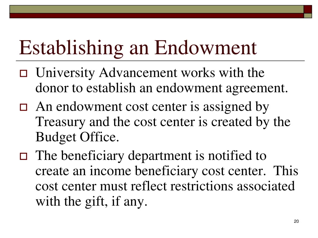 establishing an endowment