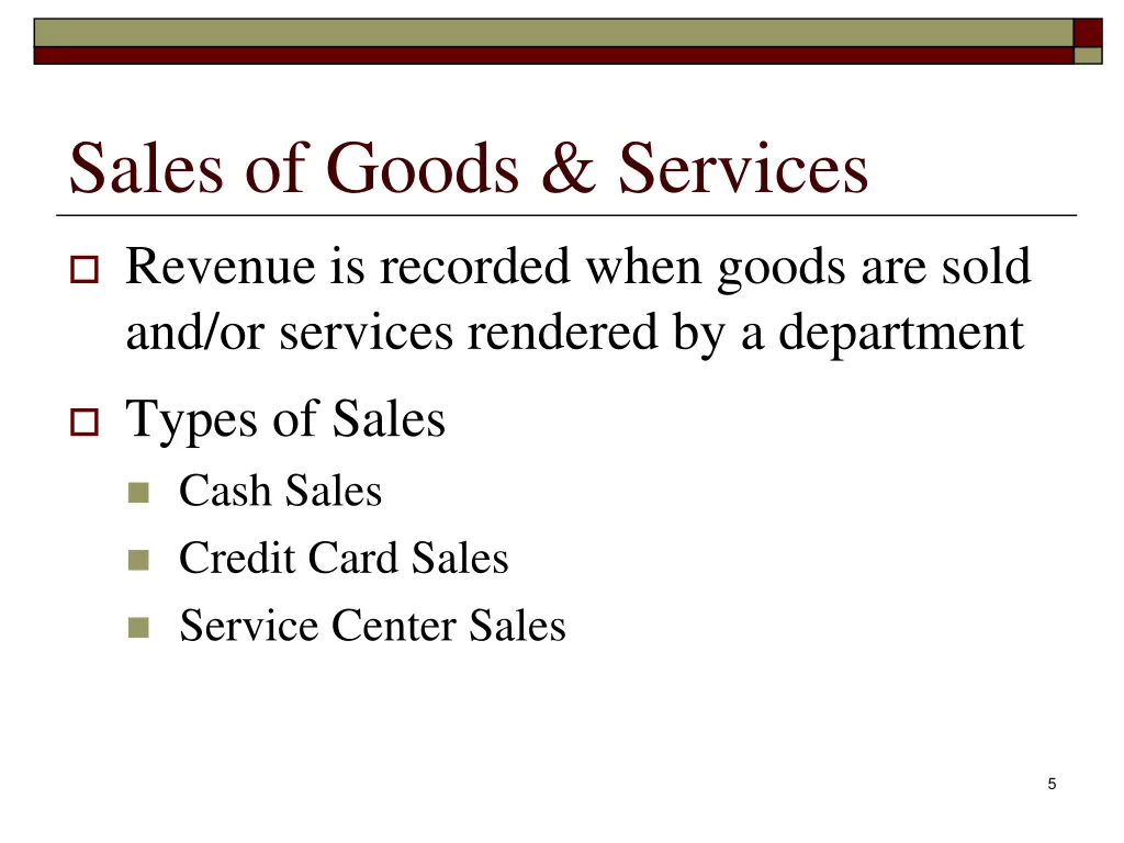 sales of goods services