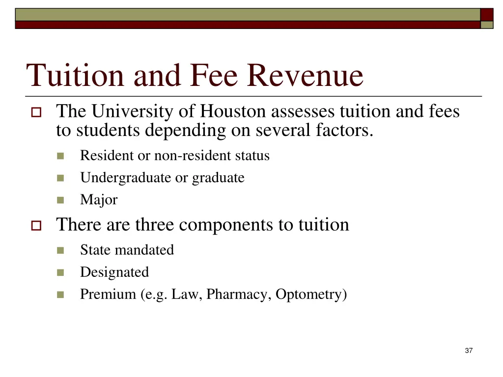 tuition and fee revenue the university of houston