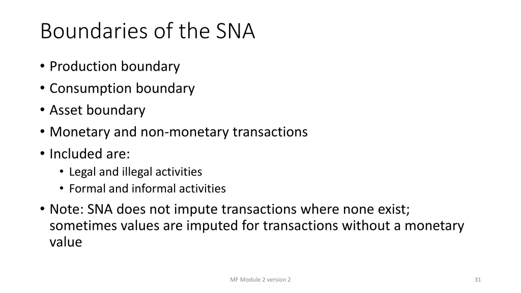 boundaries of the sna