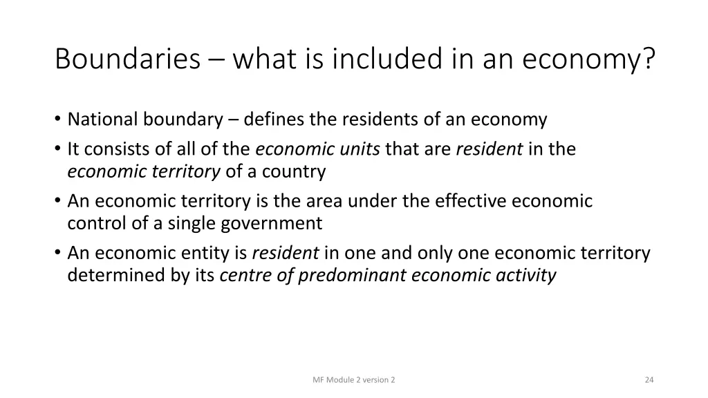 boundaries what is included in an economy