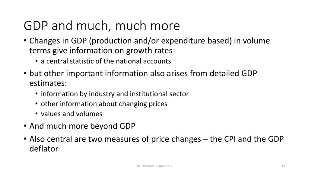 gdp and much much more changes in gdp production