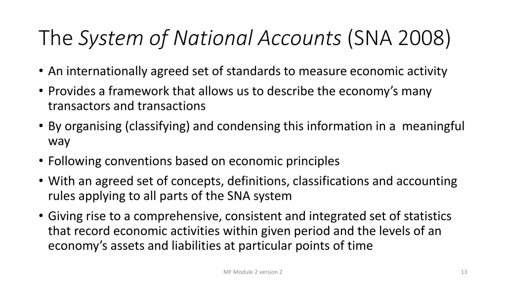 the system of national accounts sna 2008