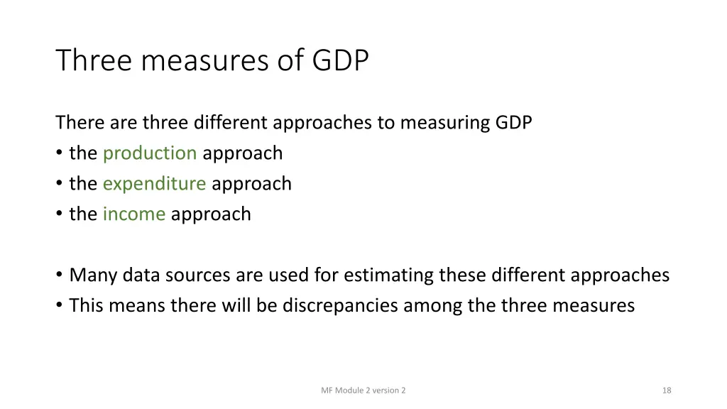 three measures of gdp