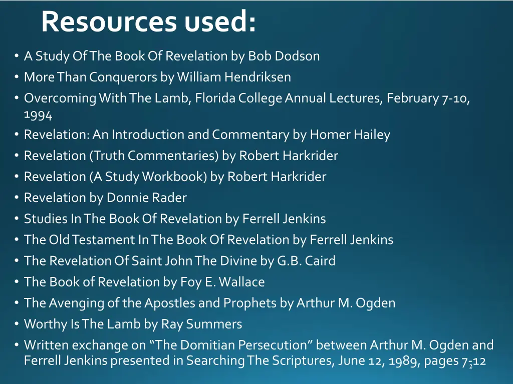 resources used