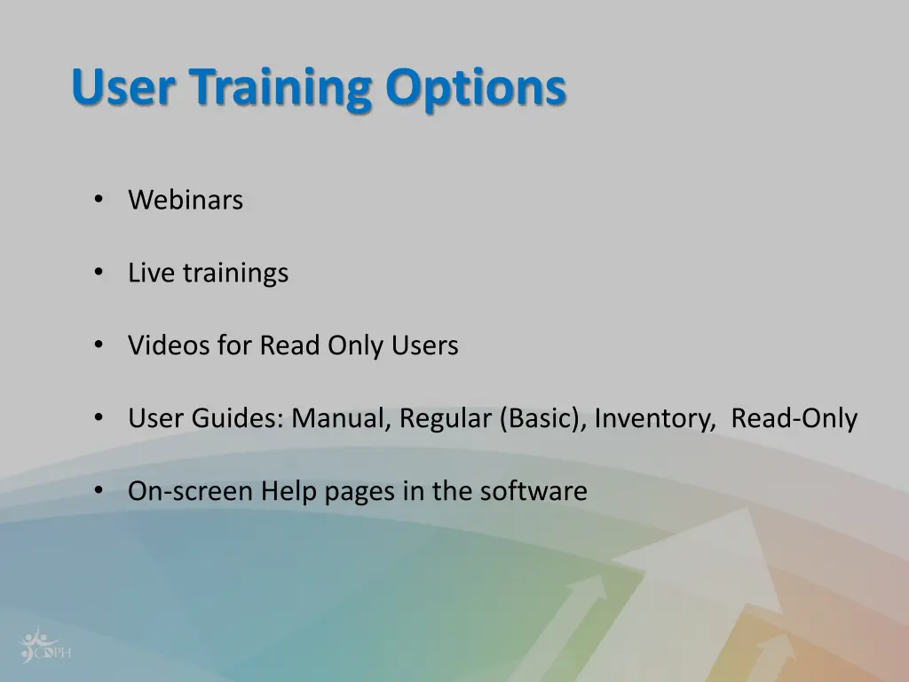 user training options