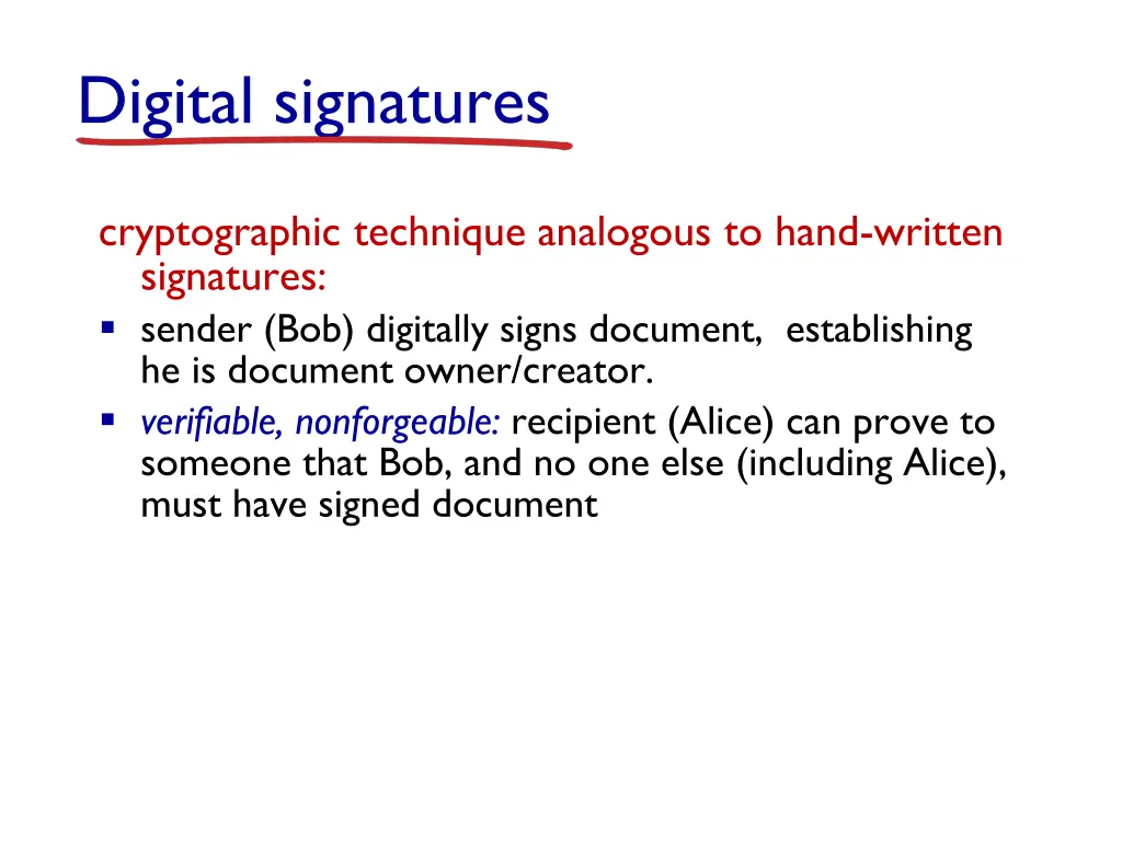 digital signatures