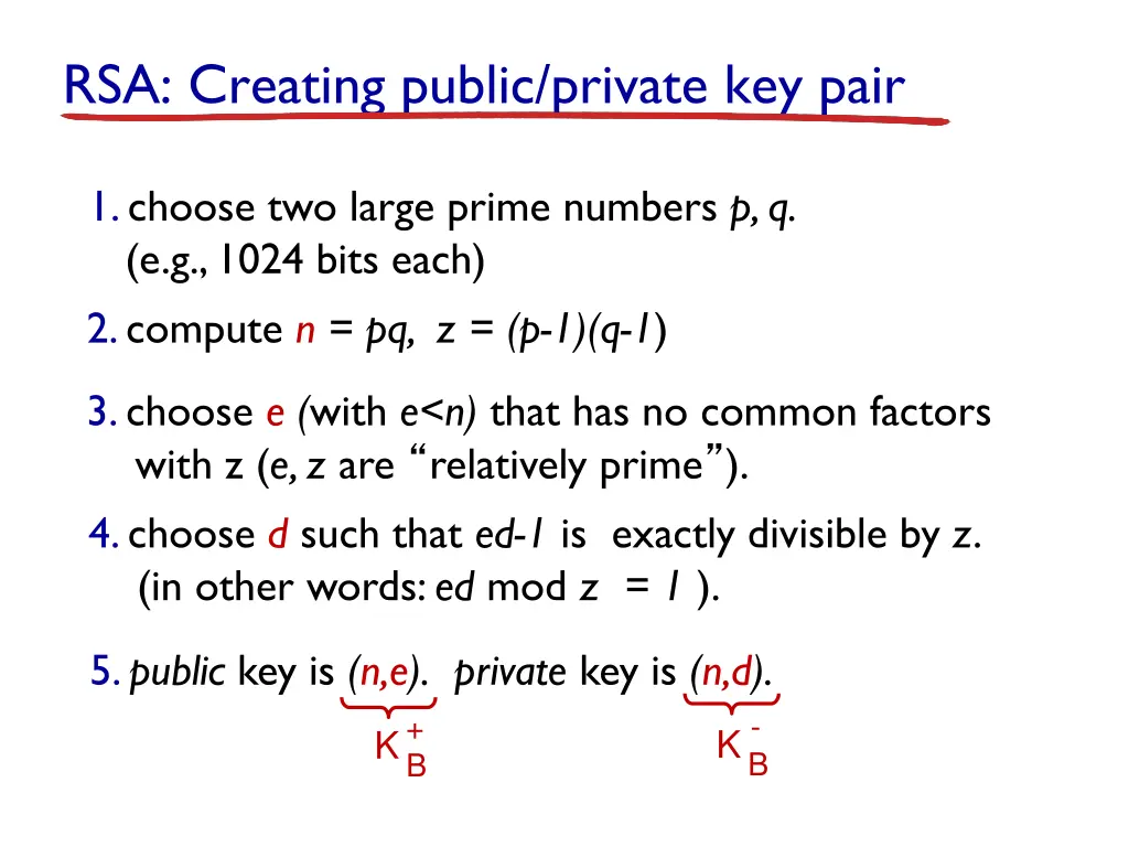 rsa creating public private key pair