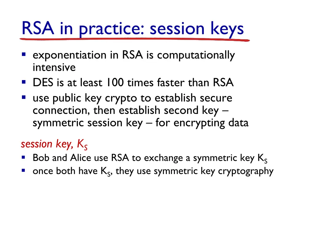 rsa in practice session keys