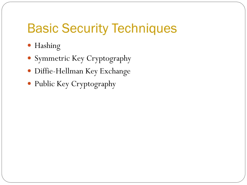 basic security techniques