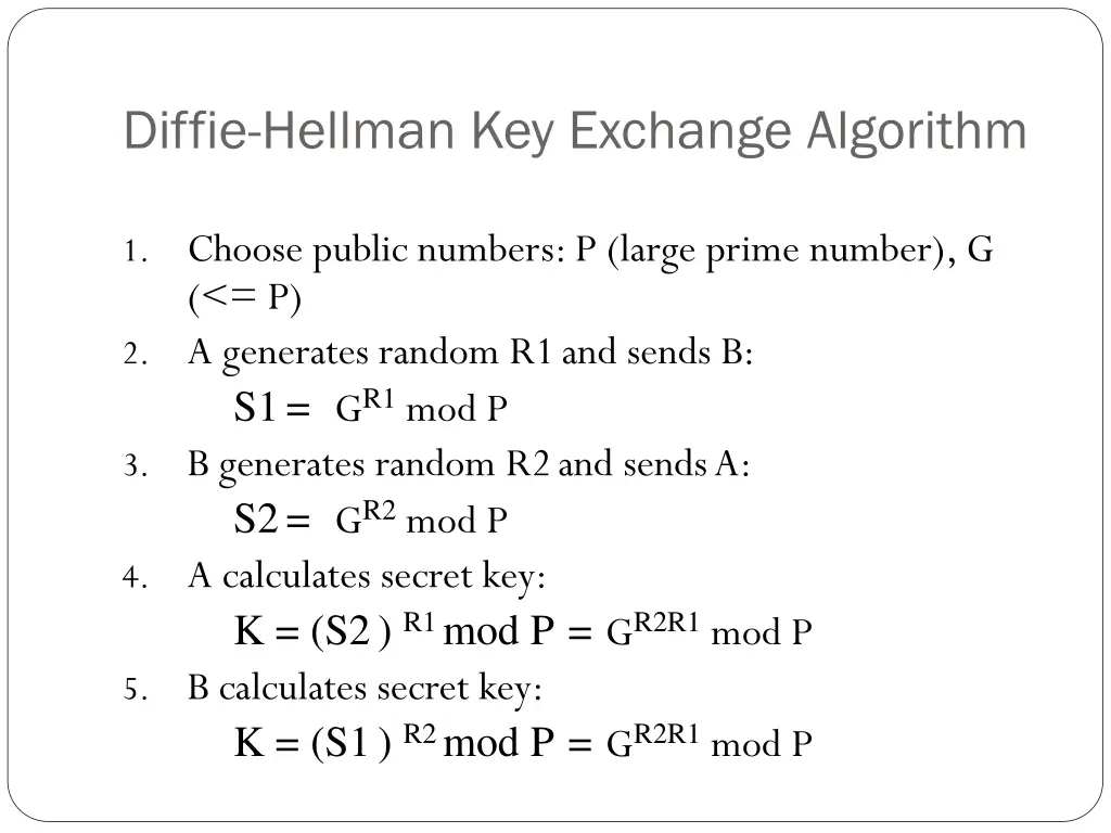 diffie hellman key exchange algorithm