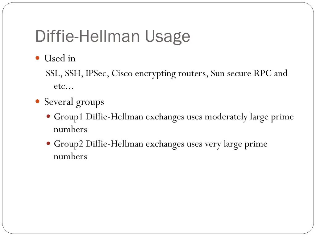 diffie hellman usage