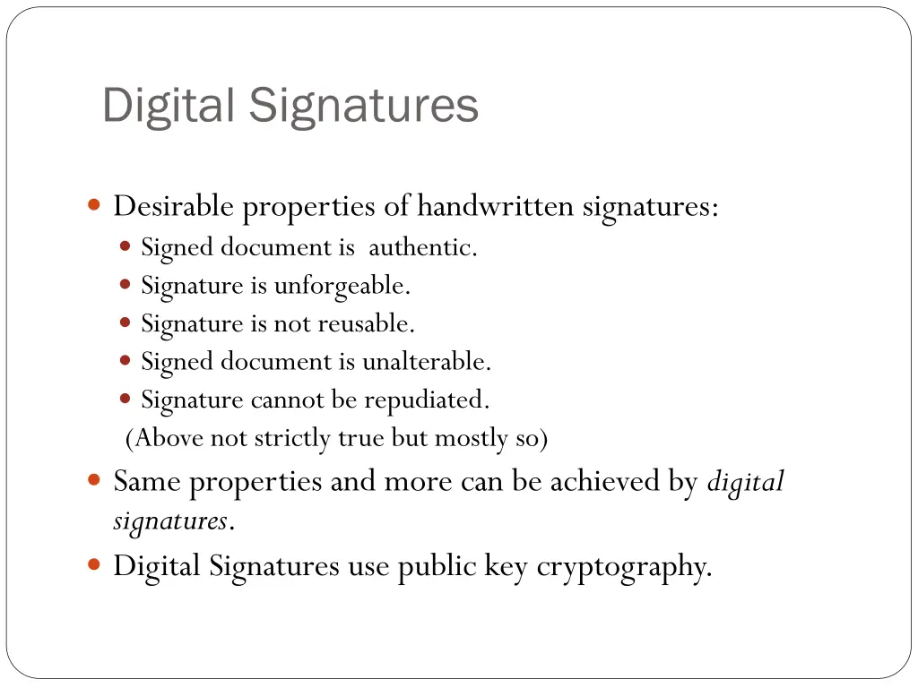 digital signatures