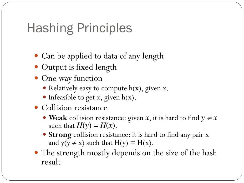 hashing principles