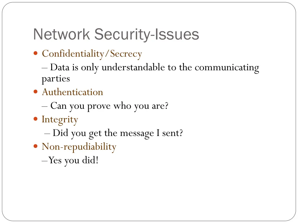 network security issues confidentiality secrecy