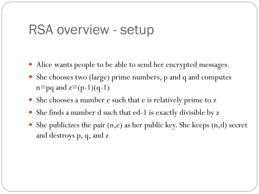 rsa overview setup