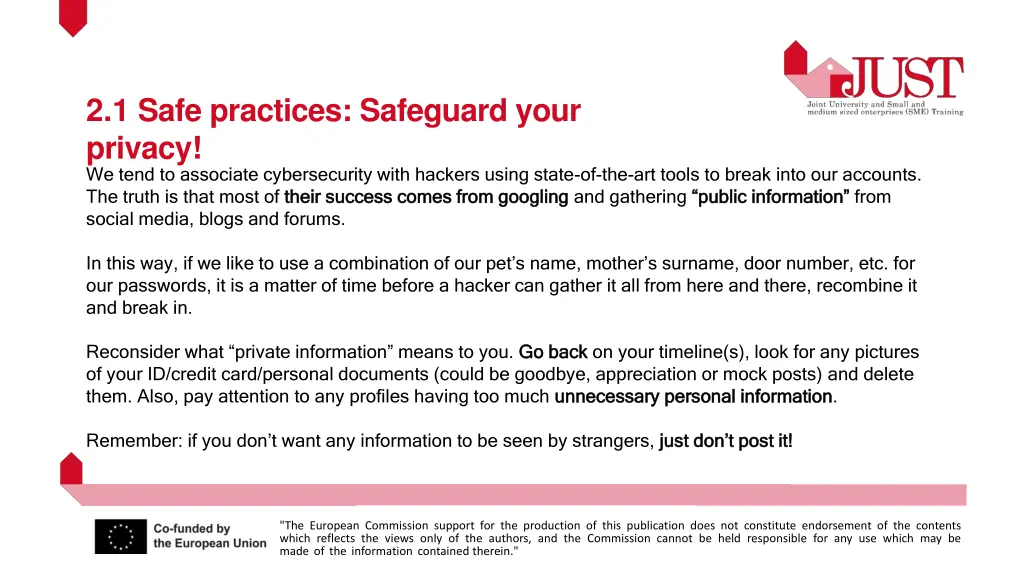 2 1 safe practices safeguard your privacy we tend