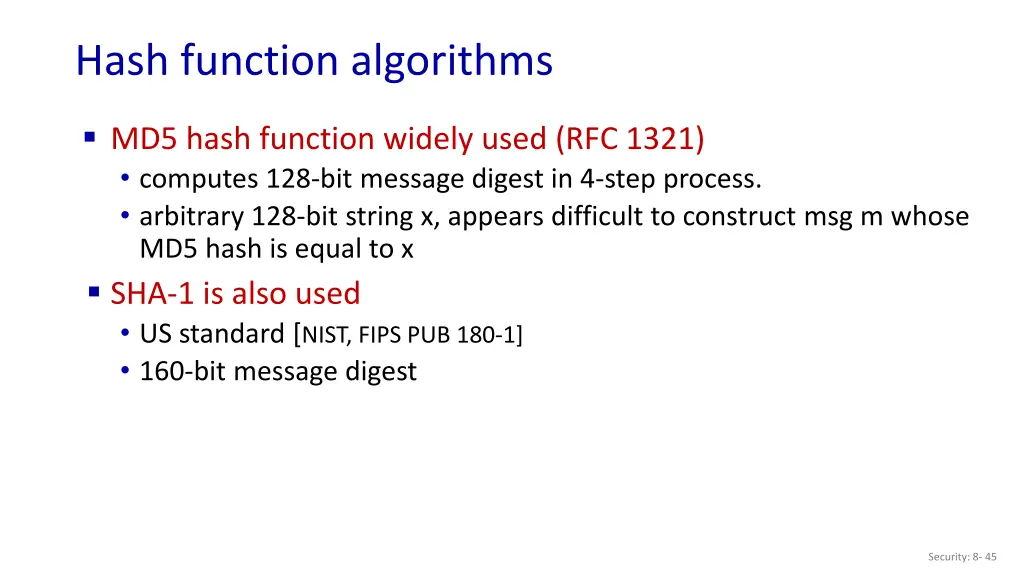 hash function algorithms