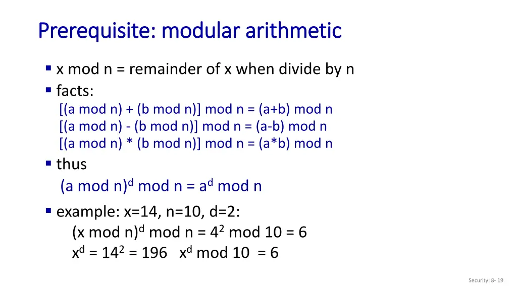 prerequisite modular arithmetic prerequisite