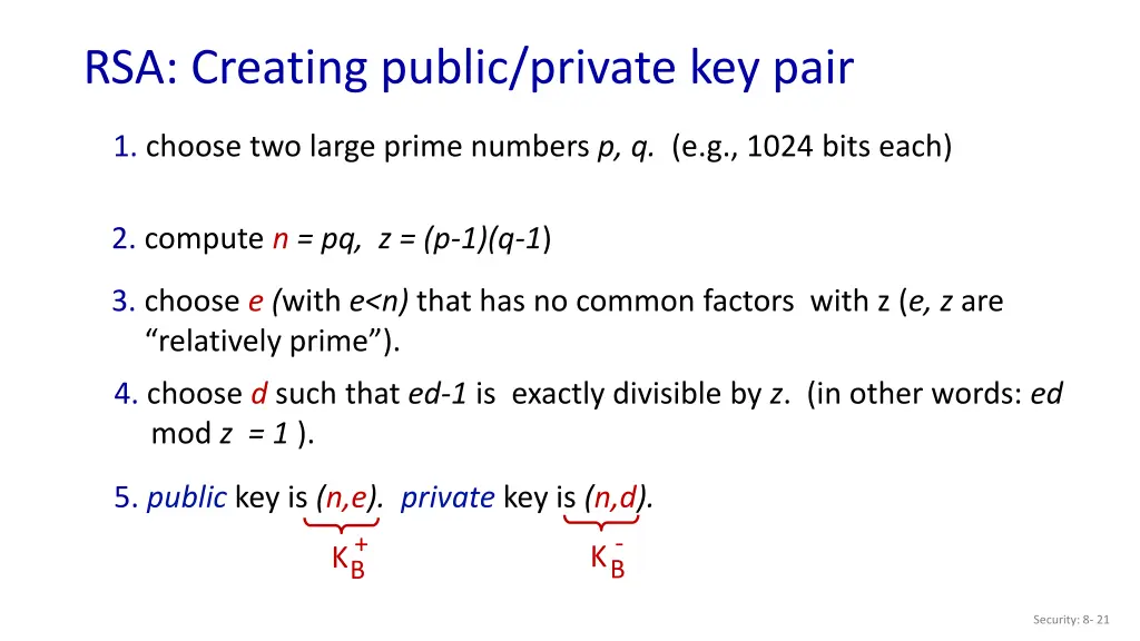 rsa creating public private key pair