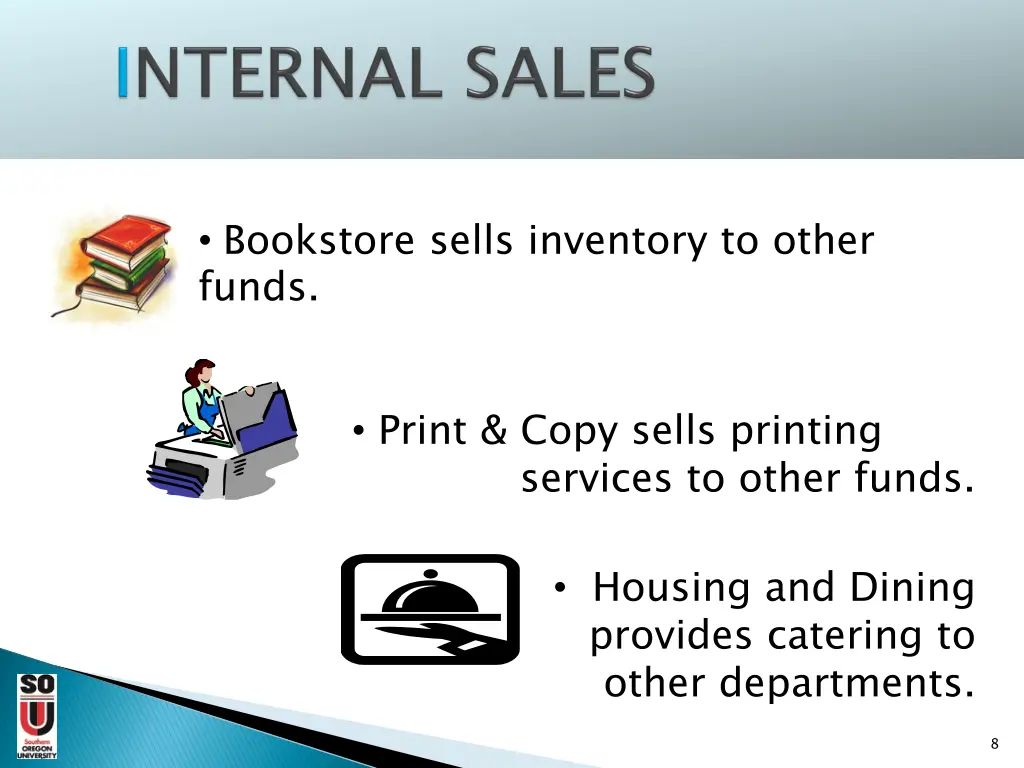 bookstore sells inventory to other funds