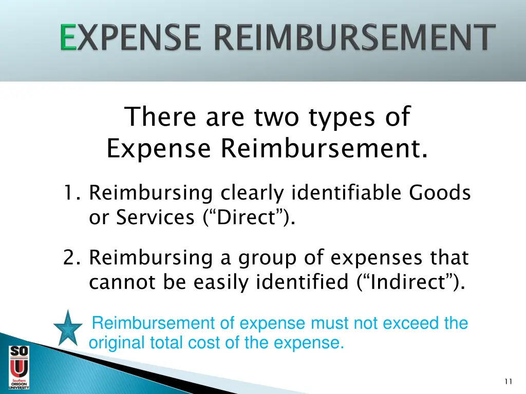 there are two types of expense reimbursement