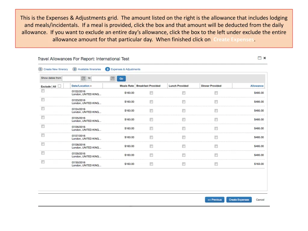 this is the expenses adjustments grid the amount