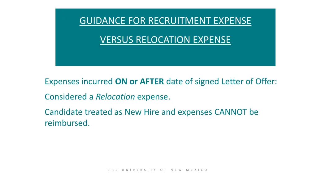 guidance for recruitment expense 1