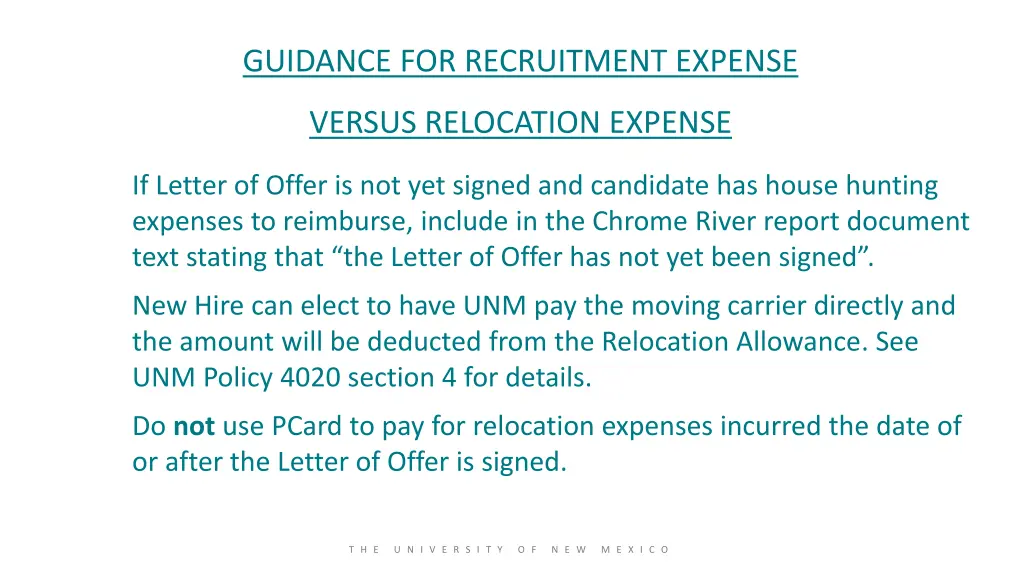 guidance for recruitment expense 3