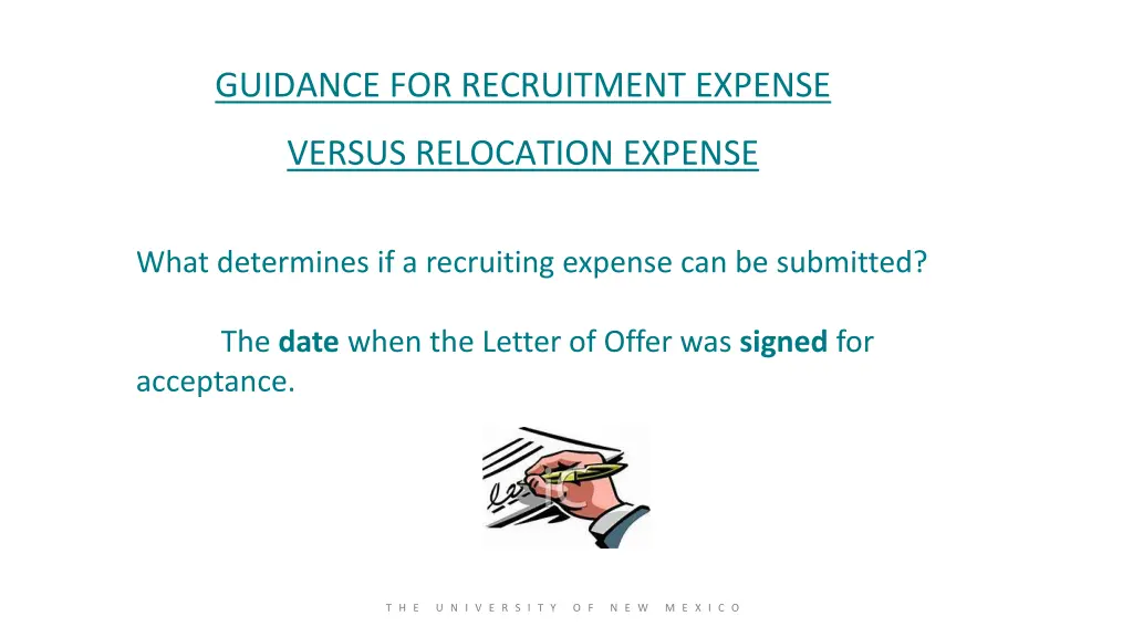 guidance for recruitment expense