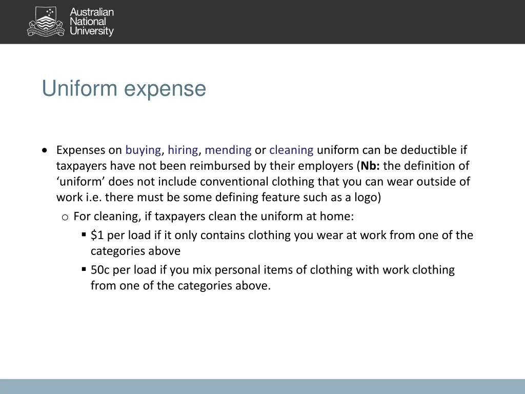 uniform expense