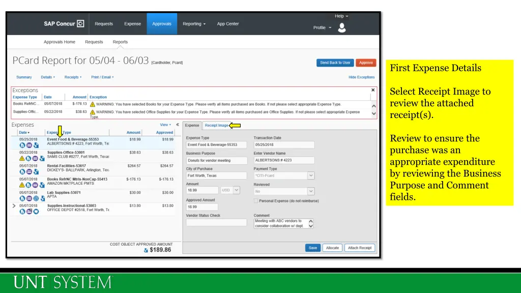 first expense details