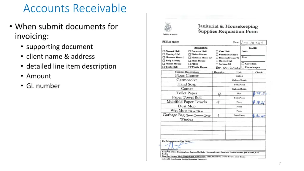 accounts receivable