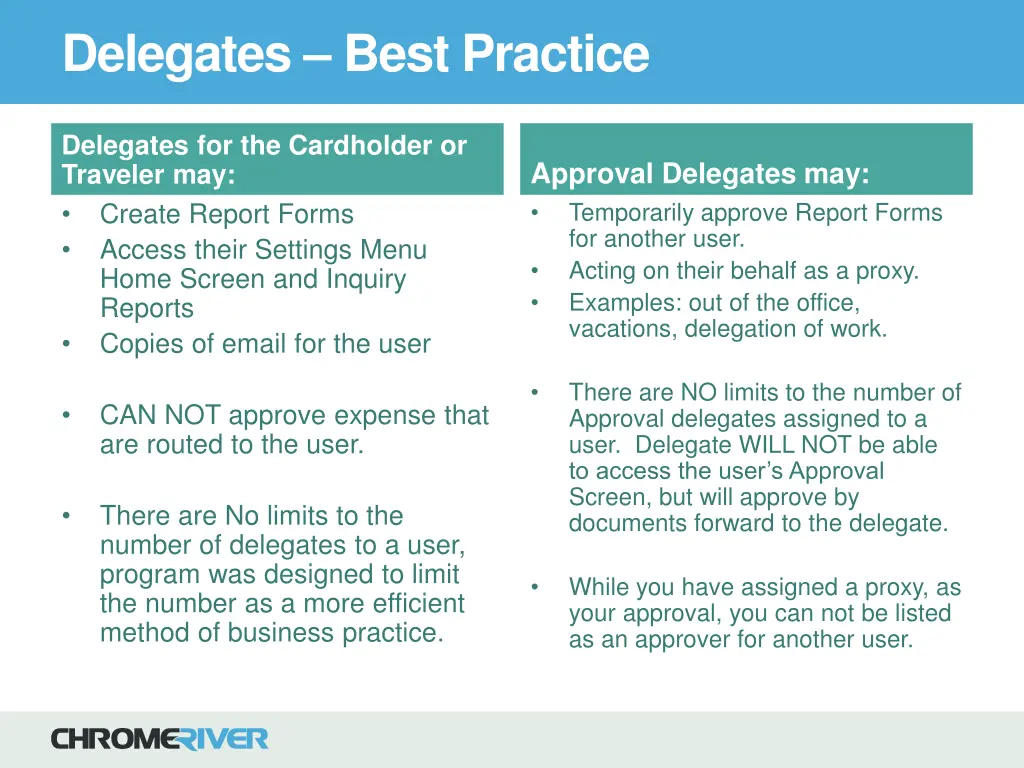 delegates best practice