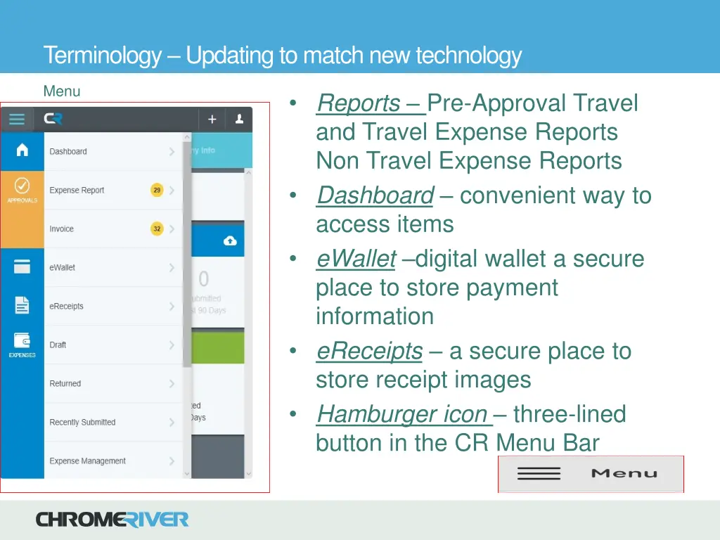 terminology updating to match new technology