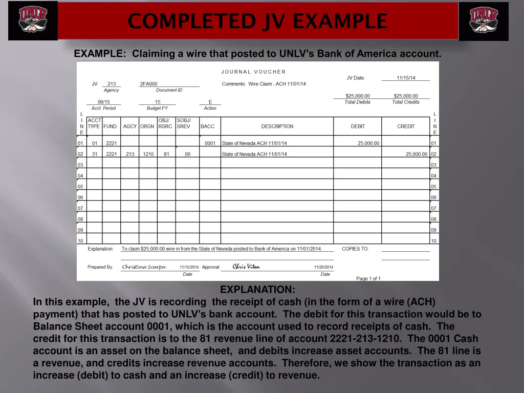 completed jv example 2