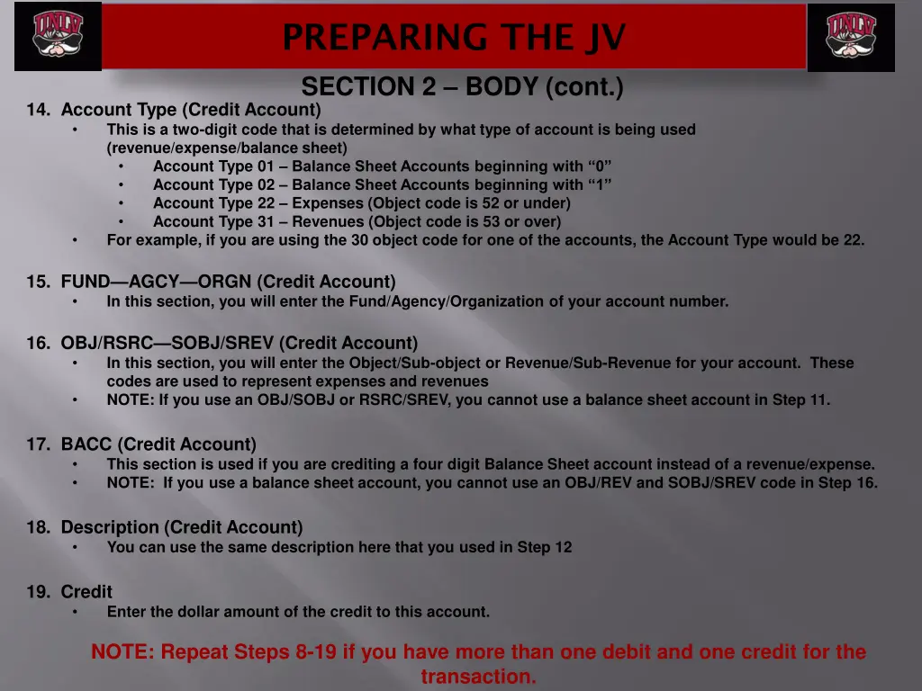 preparing the jv 3