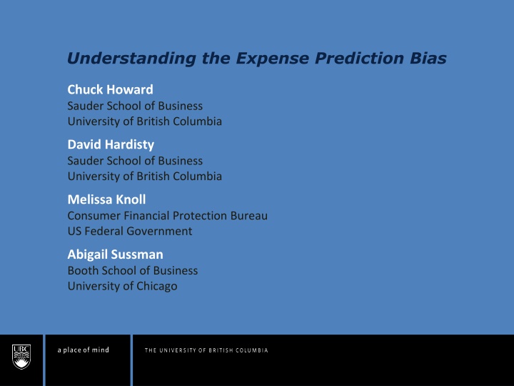 understanding the expense prediction bias