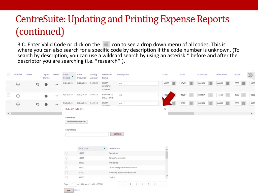 centresuite updating and printing expense reports 3