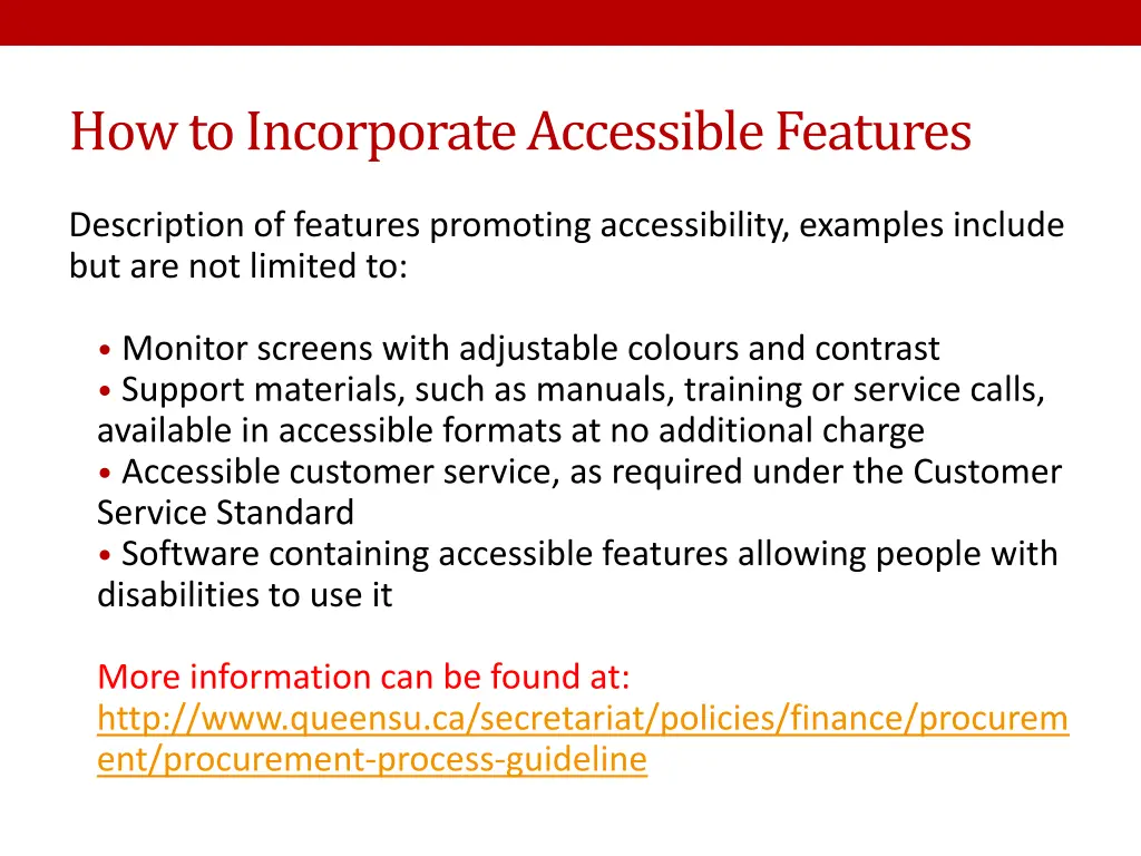 how to incorporate accessible features