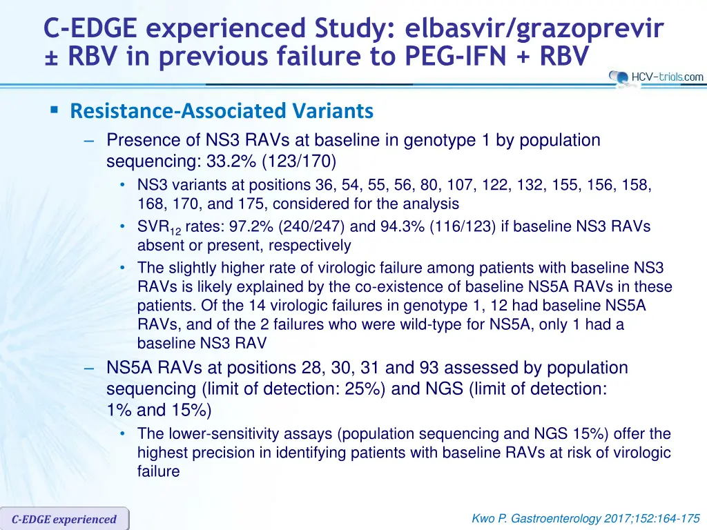 c edge experienced study elbasvir grazoprevir 6