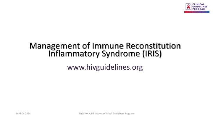 management of immune reconstitution inflammatory