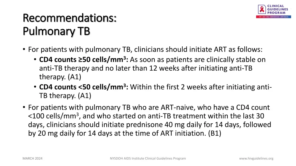 recommendations recommendations pulmonary